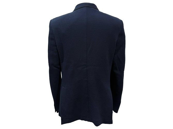 Blazer testurizzato a un bottone con tasche in cotone blu navy Etro - vista 3