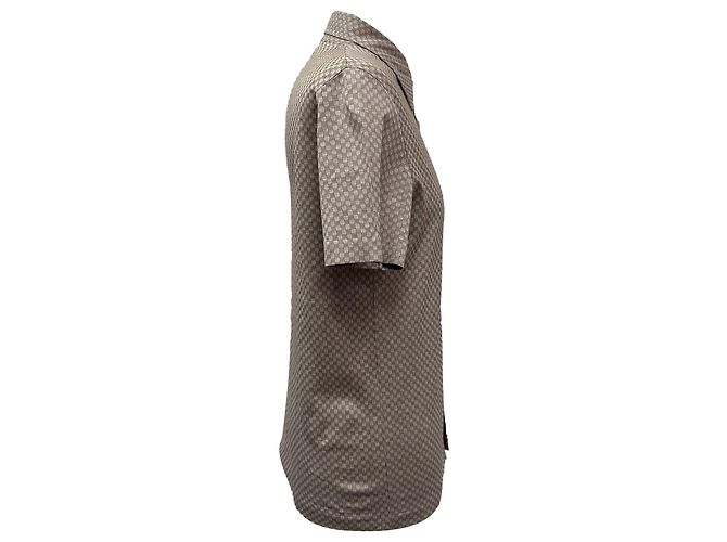 Prada gemustertes Strickhemd aus brauner Baumwolle Rot - Ansicht 2