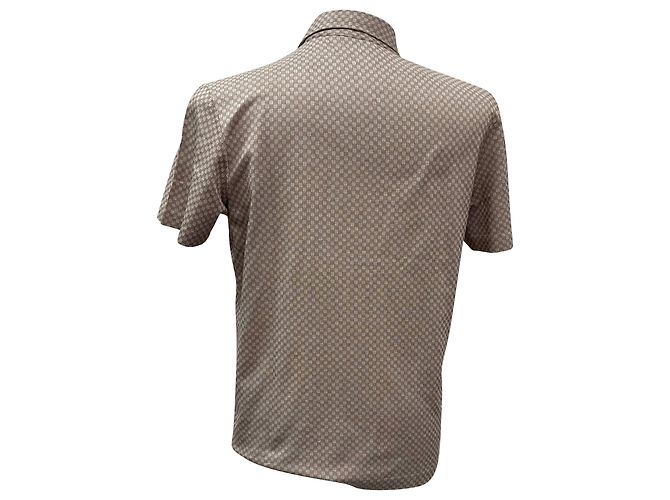 Prada gemustertes Strickhemd aus brauner Baumwolle Rot - Ansicht 3