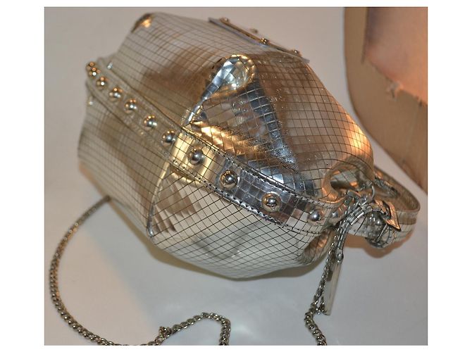 Borsa a mano Luciano Padovan in pelle argento - vista 3