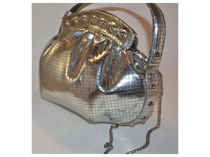 Borsa a mano Luciano Padovan in pelle argento - vista 5