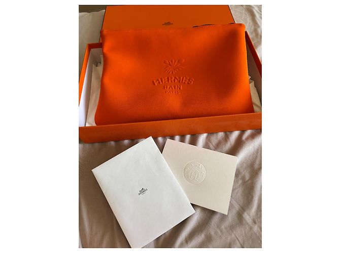 Clutch Hermès Neobain Arancione Motivo Leopardato - vista 3
