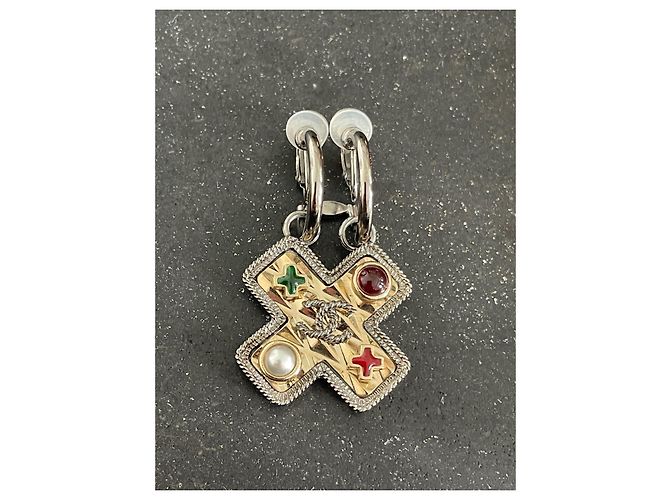 Chanel Mono Hoop Ohrringe Metall Mehrfarbig Mehrfarben - Ansicht 2