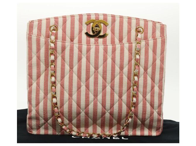 CHANEL Borsa a Spalla Matelassé in Tela Oro Rosa CC Auth 96691SM D'oro - vista 12