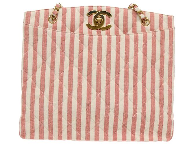 CHANEL Borsa a Spalla Matelassé in Tela Oro Rosa CC Auth 96691SM D'oro - vista 13