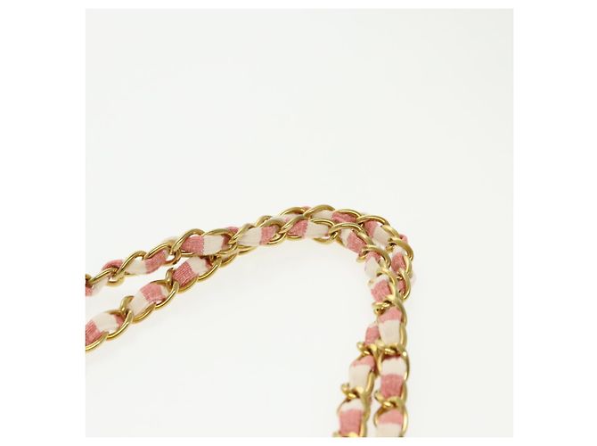 CHANEL Borsa a Spalla Matelassé in Tela Oro Rosa CC Auth 96691SM D'oro - vista 15