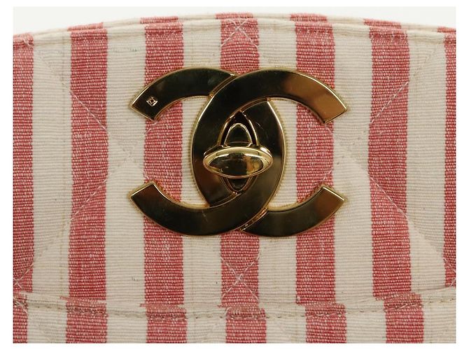 CHANEL Borsa a Spalla Matelassé in Tela Oro Rosa CC Auth 96691SM D'oro - vista 20