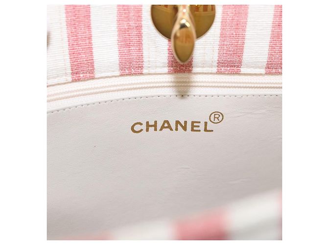 CHANEL Borsa a Spalla Matelassé in Tela Oro Rosa CC Auth 96691SM D'oro - vista 21