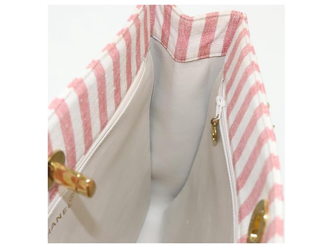 CHANEL Borsa a Spalla Matelassé in Tela Oro Rosa CC Auth 96691SM D'oro - vista 22