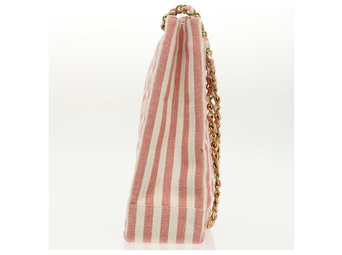 CHANEL Borsa a Spalla Matelassé in Tela Oro Rosa CC Auth 96691SM D'oro - vista 4