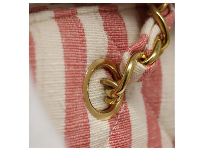 CHANEL Borsa a Spalla Matelassé in Tela Oro Rosa CC Auth 96691SM D'oro - vista 6