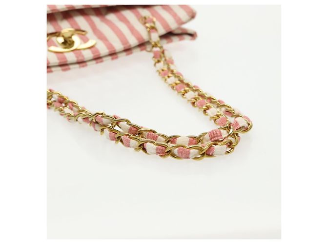 CHANEL Borsa a Spalla Matelassé in Tela Oro Rosa CC Auth 96691SM D'oro - vista 8