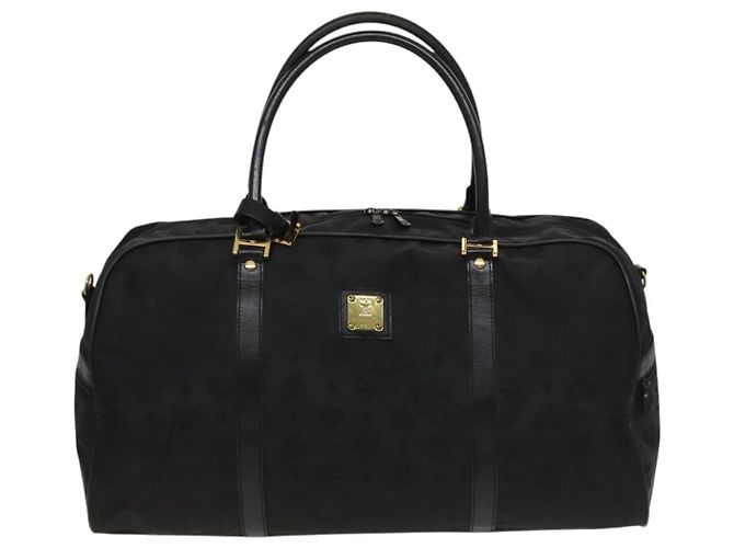 Borsa a spalla MCM Vicetos Logogram Nylon 2way Nero Oro Auth 128228 D'oro - vista 13