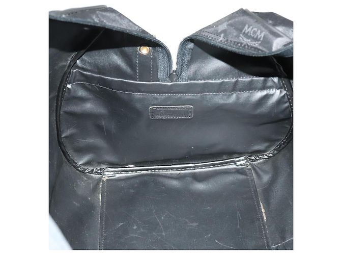 Borsa a spalla MCM Vicetos Logogram Nylon 2way Nero Oro Auth 128228 D'oro - vista 19