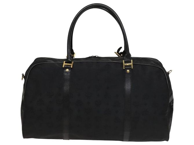 Borsa a spalla MCM Vicetos Logogram Nylon 2way Nero Oro Auth 128228 D'oro - vista 2