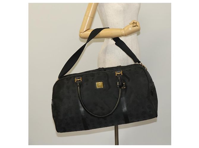 Borsa a spalla MCM Vicetos Logogram Nylon 2way Nero Oro Auth 128228 D'oro - vista 22