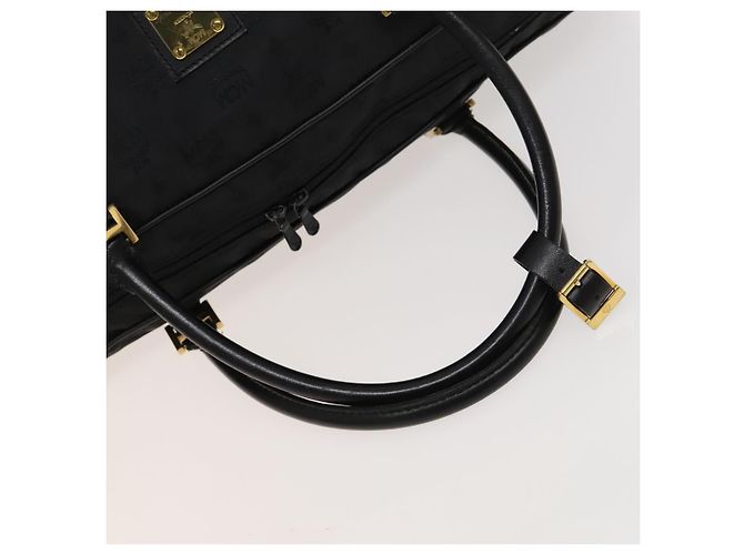 Borsa a spalla MCM Vicetos Logogram Nylon 2way Nero Oro Auth 128228 D'oro - vista 7