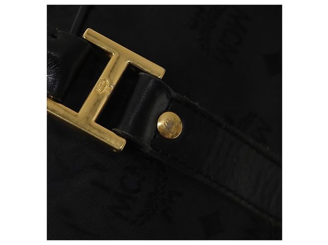 Borsa a spalla MCM Vicetos Logogram Nylon 2way Nero Oro Auth 128228 D'oro - vista 9