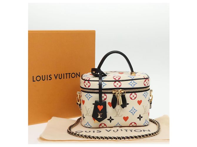 LOUIS VUITTON Monogram Game On Vanity PM Borsa a Mano Bianca M57458 LV Auth 95387SM Bianco - vista 12
