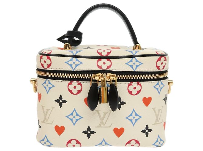 LOUIS VUITTON Monogram Game On Vanity PM Borsa a Mano Bianca M57458 LV Auth 95387SM Bianco - vista 13