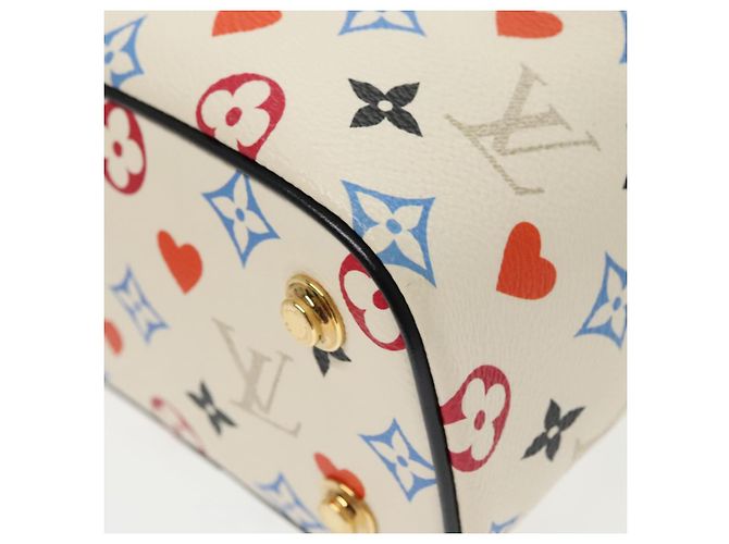 LOUIS VUITTON Monogram Game On Vanity PM Borsa a Mano Bianca M57458 LV Auth 95387SM Bianco - vista 16