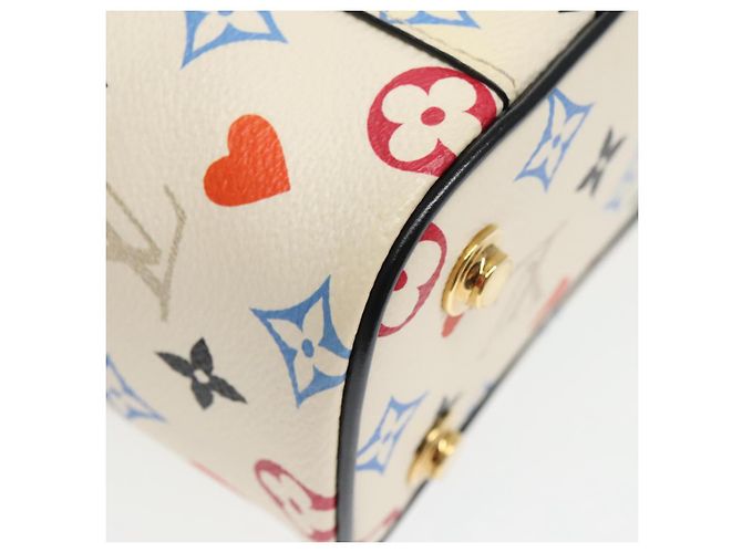 LOUIS VUITTON Monogram Game On Vanity PM Borsa a Mano Bianca M57458 LV Auth 95387SM Bianco - vista 17