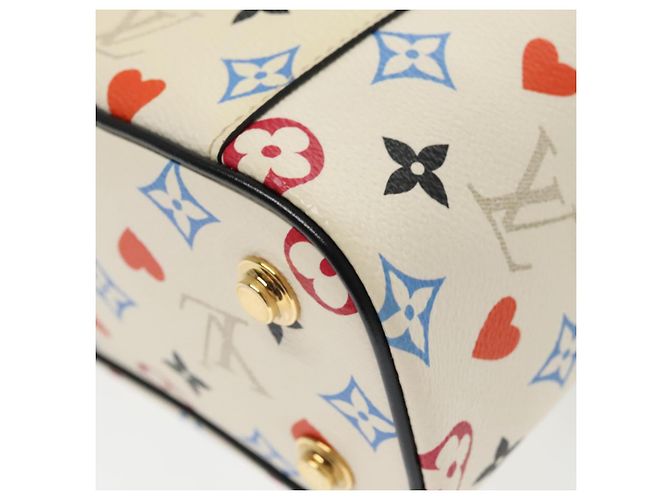 LOUIS VUITTON Monogram Game On Vanity PM Borsa a Mano Bianca M57458 LV Auth 95387SM Bianco - vista 18