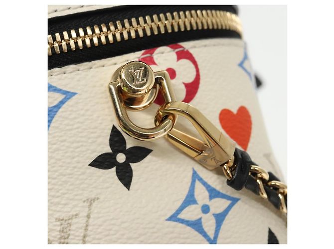 LOUIS VUITTON Monogram Game On Vanity PM Borsa a Mano Bianca M57458 LV Auth 95387SM Bianco - vista 19
