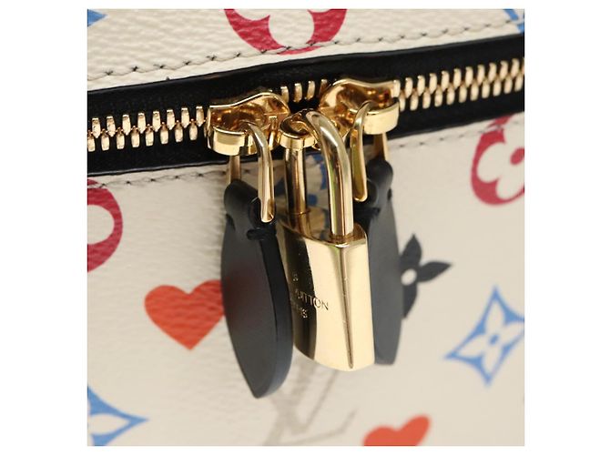 LOUIS VUITTON Monogram Game On Vanity PM Borsa a Mano Bianca M57458 LV Auth 95387SM Bianco - vista 20