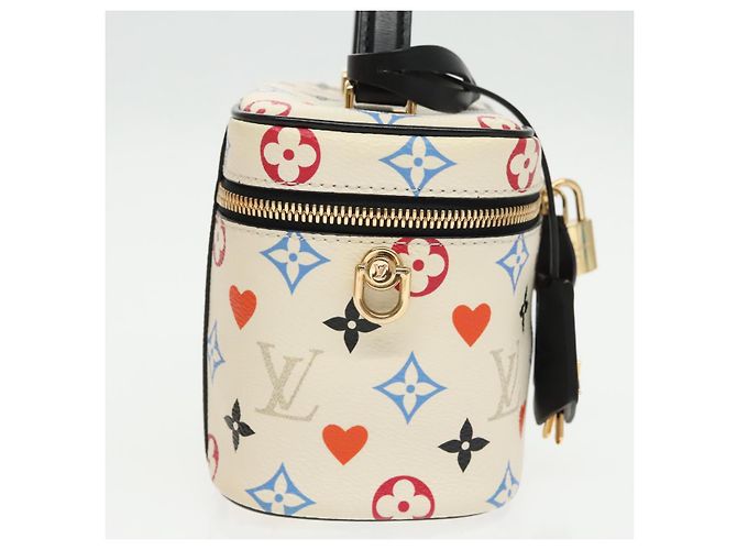 LOUIS VUITTON Monogram Game On Vanity PM Borsa a Mano Bianca M57458 LV Auth 95387SM Bianco - vista 4
