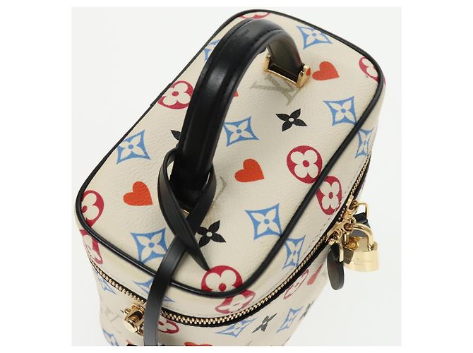 LOUIS VUITTON Monogram Game On Vanity PM Borsa a Mano Bianca M57458 LV Auth 95387SM Bianco - vista 6