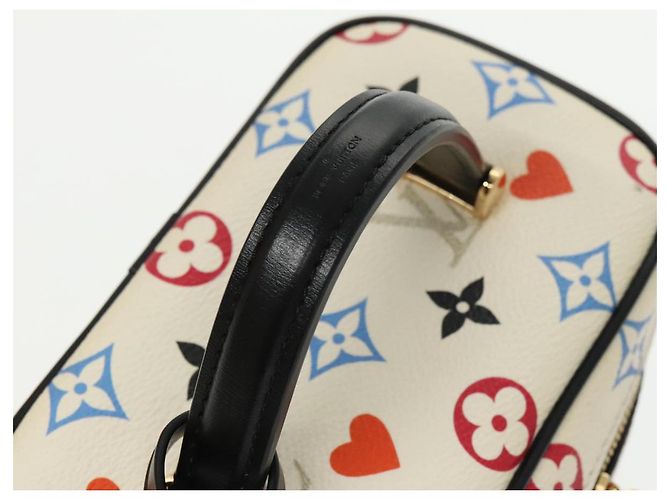 LOUIS VUITTON Monogram Game On Vanity PM Borsa a Mano Bianca M57458 LV Auth 95387SM Bianco - vista 7