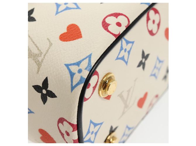 LOUIS VUITTON Monogram Game On Vanity PM Borsa a Mano Bianca M57458 LV Auth 95387SM Bianco - vista 9