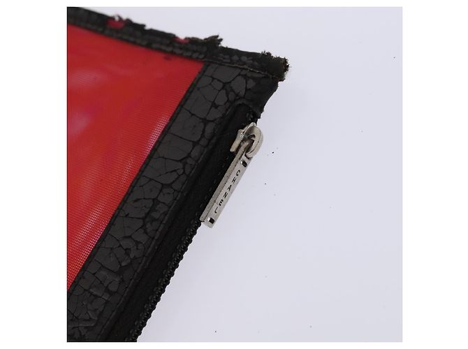 CHANEL Handtasche aus Nylon rot CC Auth EC1000 - Ansicht 21