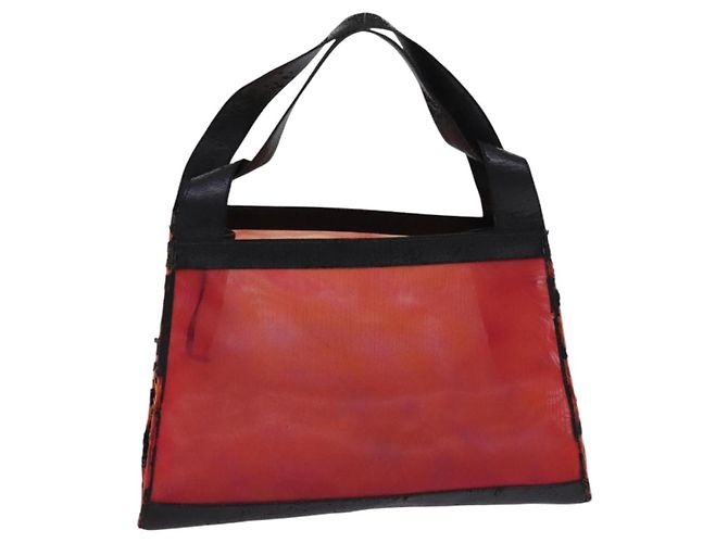 CHANEL Handtasche aus Nylon rot CC Auth EC1000 - Ansicht 3
