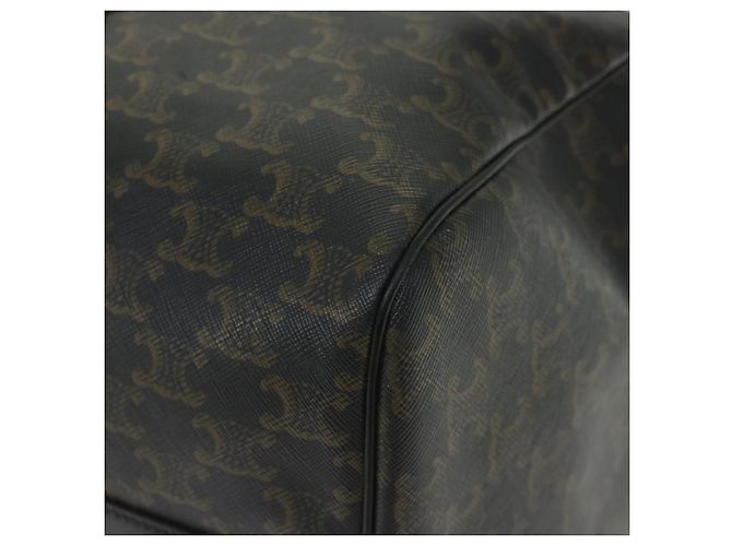 Céline Borsa Boston in tela Triomphe CELINE in pelle PVC 2 in 1 nera Auth hk880V Nero - vista 16