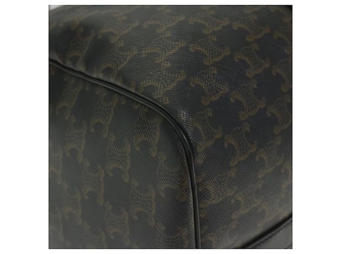 Céline Borsa Boston in tela Triomphe CELINE in pelle PVC 2 in 1 nera Auth hk880V Nero - vista 17