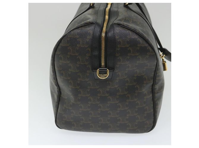 Céline Borsa Boston in tela Triomphe CELINE in pelle PVC 2 in 1 nera Auth hk880V Nero - vista 4