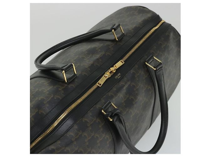 Céline Borsa Boston in tela Triomphe CELINE in pelle PVC 2 in 1 nera Auth hk880V Nero - vista 6