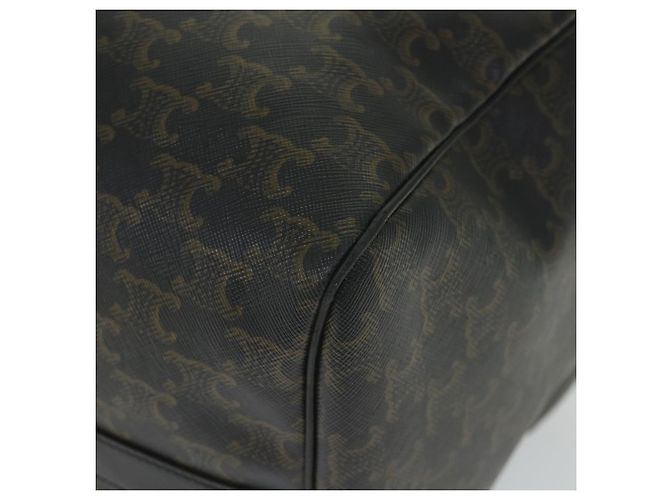 Céline Borsa Boston in tela Triomphe CELINE in pelle PVC 2 in 1 nera Auth hk880V Nero - vista 8