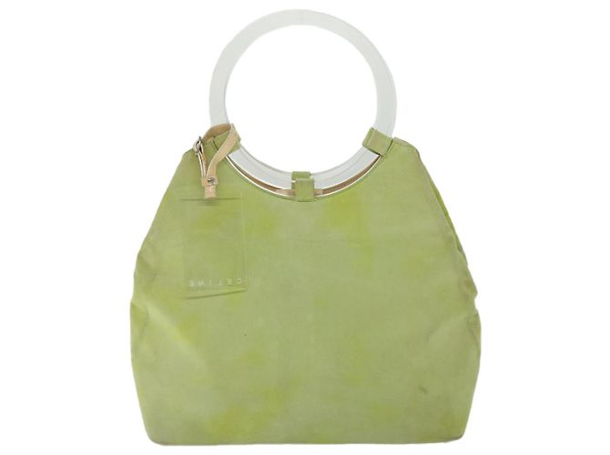 Céline CELINE Handtasche aus Wildleder in Grün Auth 53736V - Ansicht 32