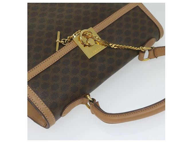 Céline Borsa a mano in tela Macadam CELINE in pelle PVC marrone Auth am5411V - vista 6