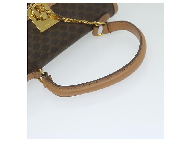 Céline Borsa a mano in tela Macadam CELINE in pelle PVC marrone Auth am5411V - vista 7