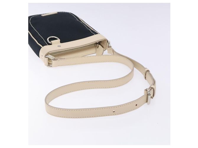 Borsa a Spalla Burberry in Tela Blu Navy Argento Autentica th6201 - vista 7
