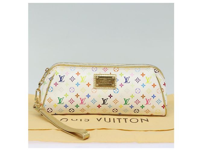 LOUIS VUITTON Monogram Multicolor Kate Pouch Weiß Bron M55212 LV Auth 82391SAV Bronze - Ansicht 12