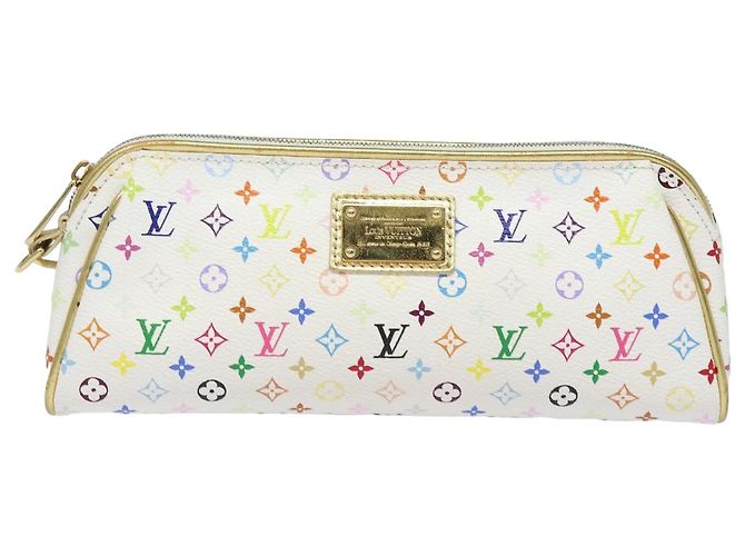 LOUIS VUITTON Monogram Multicolor Kate Pouch Weiß Bron M55212 LV Auth 82391SAV Bronze - Ansicht 13