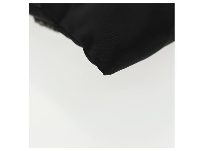 Borsa a spalla con catena Prada in nylon nero e argento autentica 100262AV - vista 16