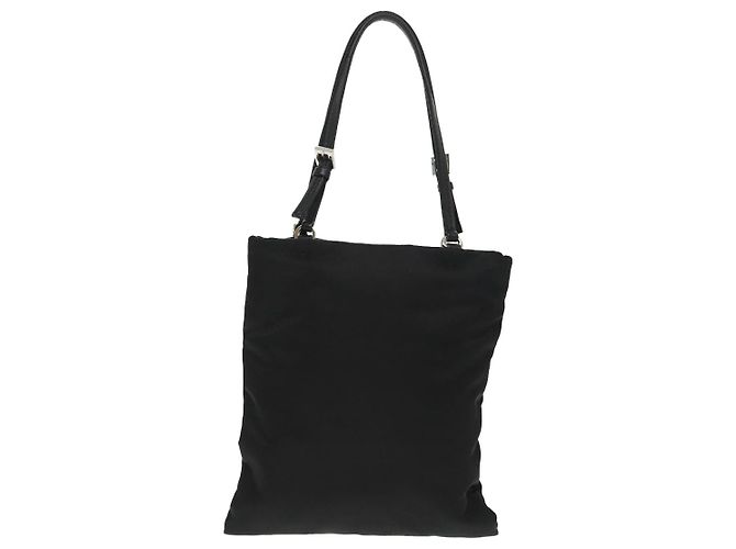 Borsa a spalla con catena Prada in nylon nero e argento autentica 100262AV - vista 2