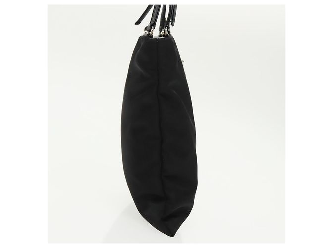 Borsa a spalla con catena Prada in nylon nero e argento autentica 100262AV - vista 4