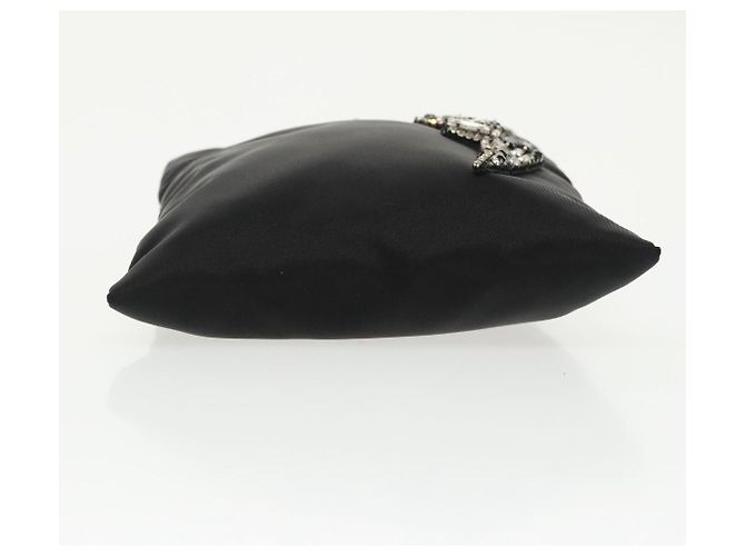 Borsa a spalla con catena Prada in nylon nero e argento autentica 100262AV - vista 5